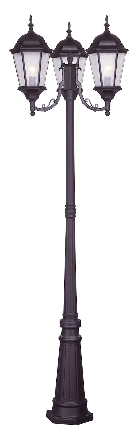 3 Light Bronze Outdoor 3 Head Post by Livex Lighting