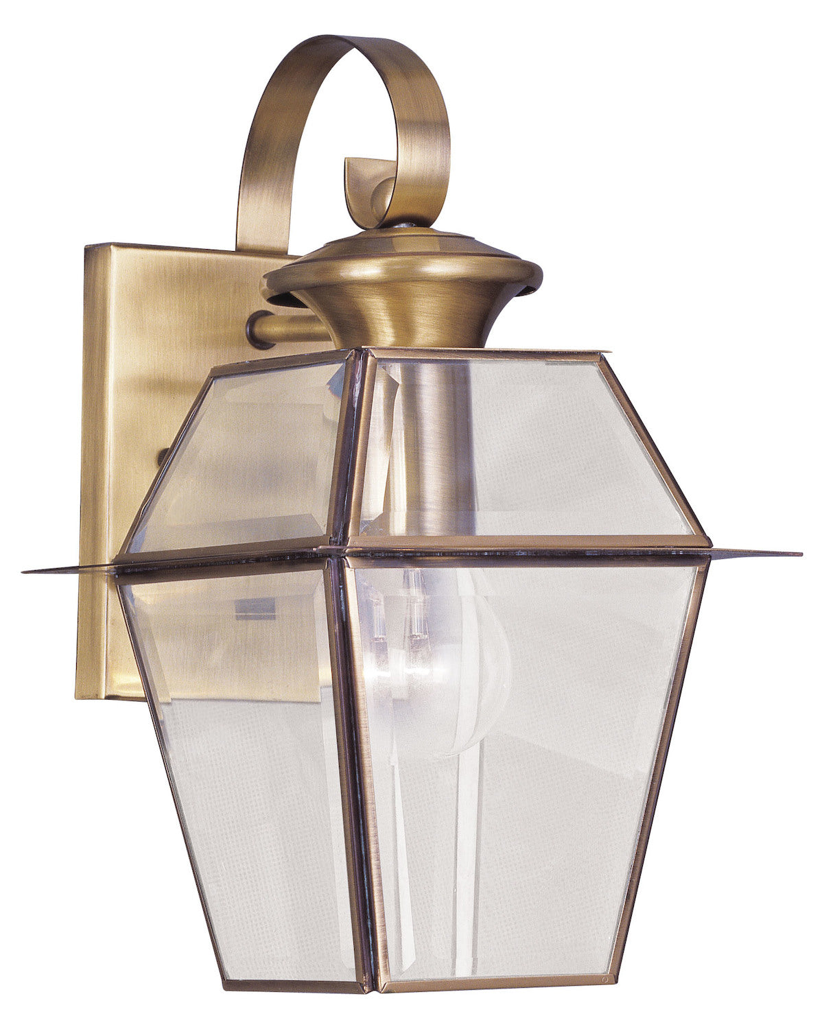Antique Brass  1 Light Outdoor Wall Sconce by Livex Lighting