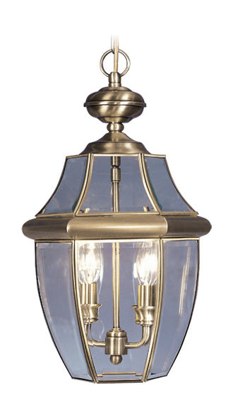 Antique Brass  2 Light Outdoor Pendant by Livex Lighting
