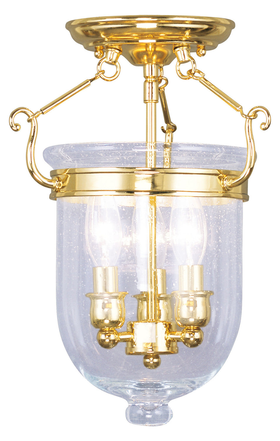 Polished Brass Foyer Hall Semi-Flush Mount by Livex Lighting