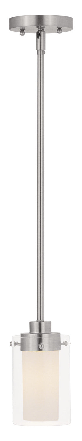Brushed Nickel Down Mini Pendant by Livex Lighting