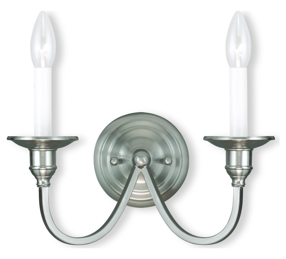 Two Light Brushed Nickel Wall Light by Livex Lighting