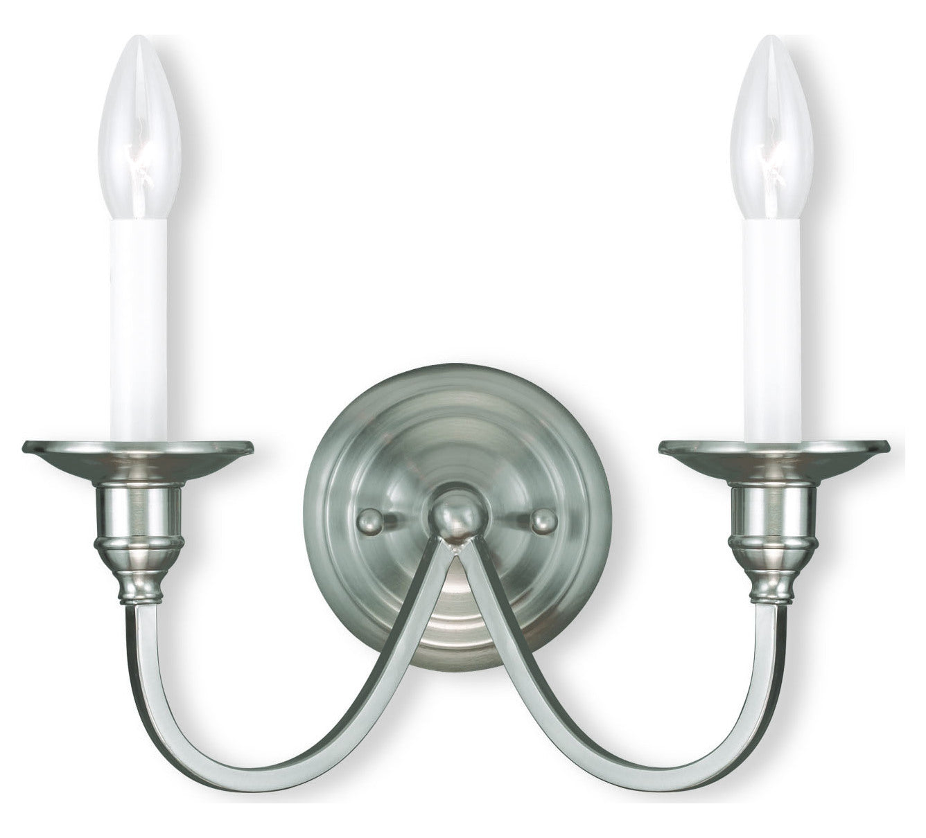 Two Light Brushed Nickel Wall Light by Livex Lighting