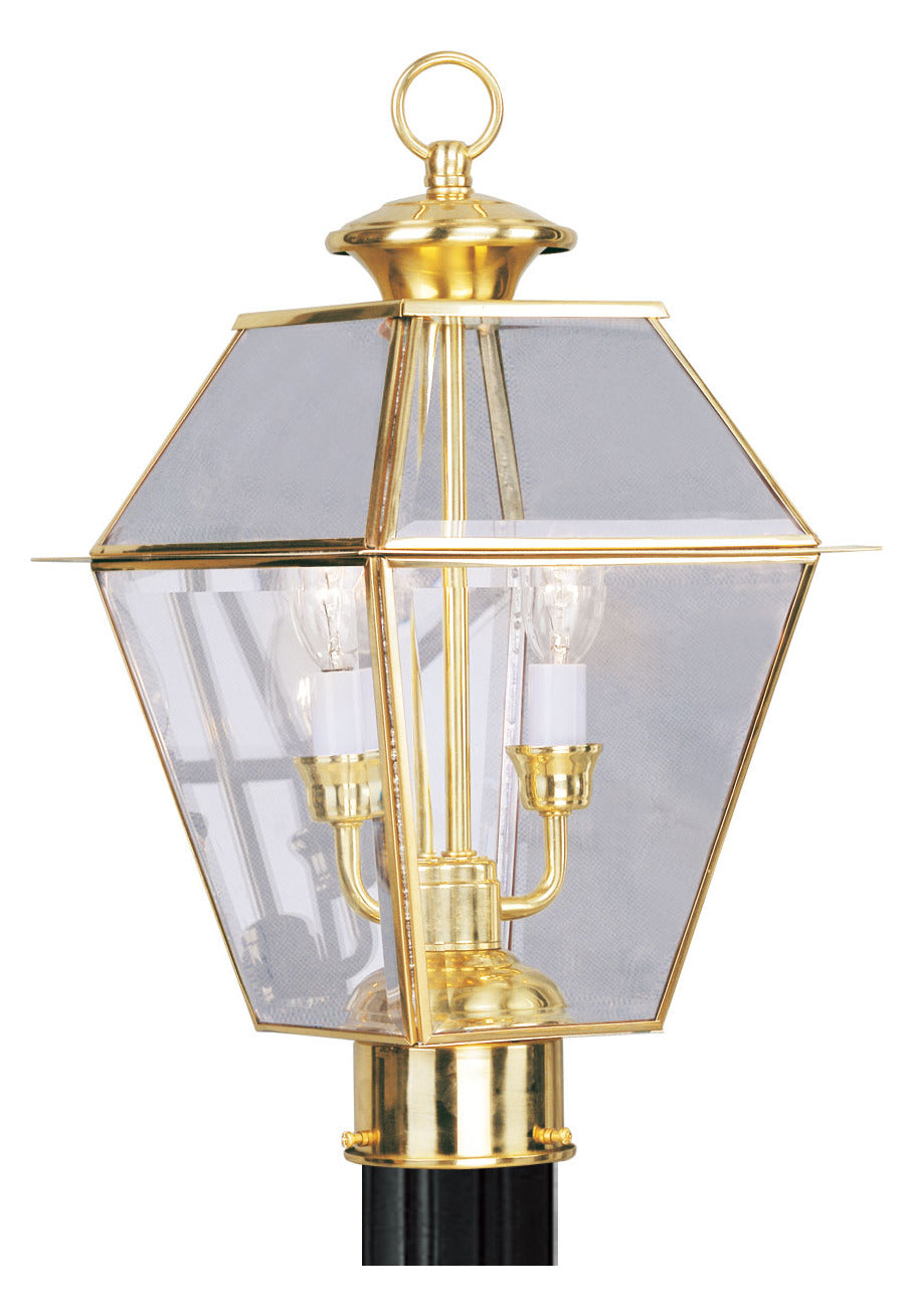 Polished Brass Post Light by Livex Lighting