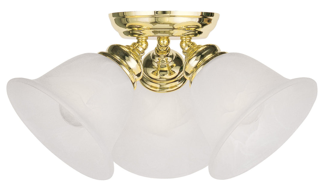 3 Light Polished Brass Ceiling Mount by Livex Lighting