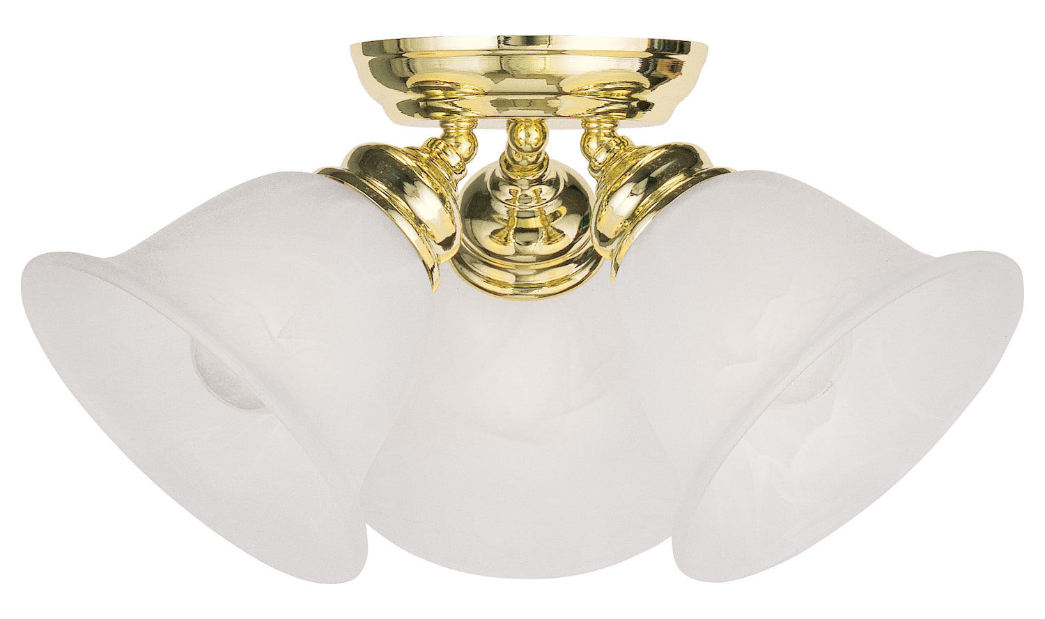 3 Light Polished Brass Ceiling Mount by Livex Lighting