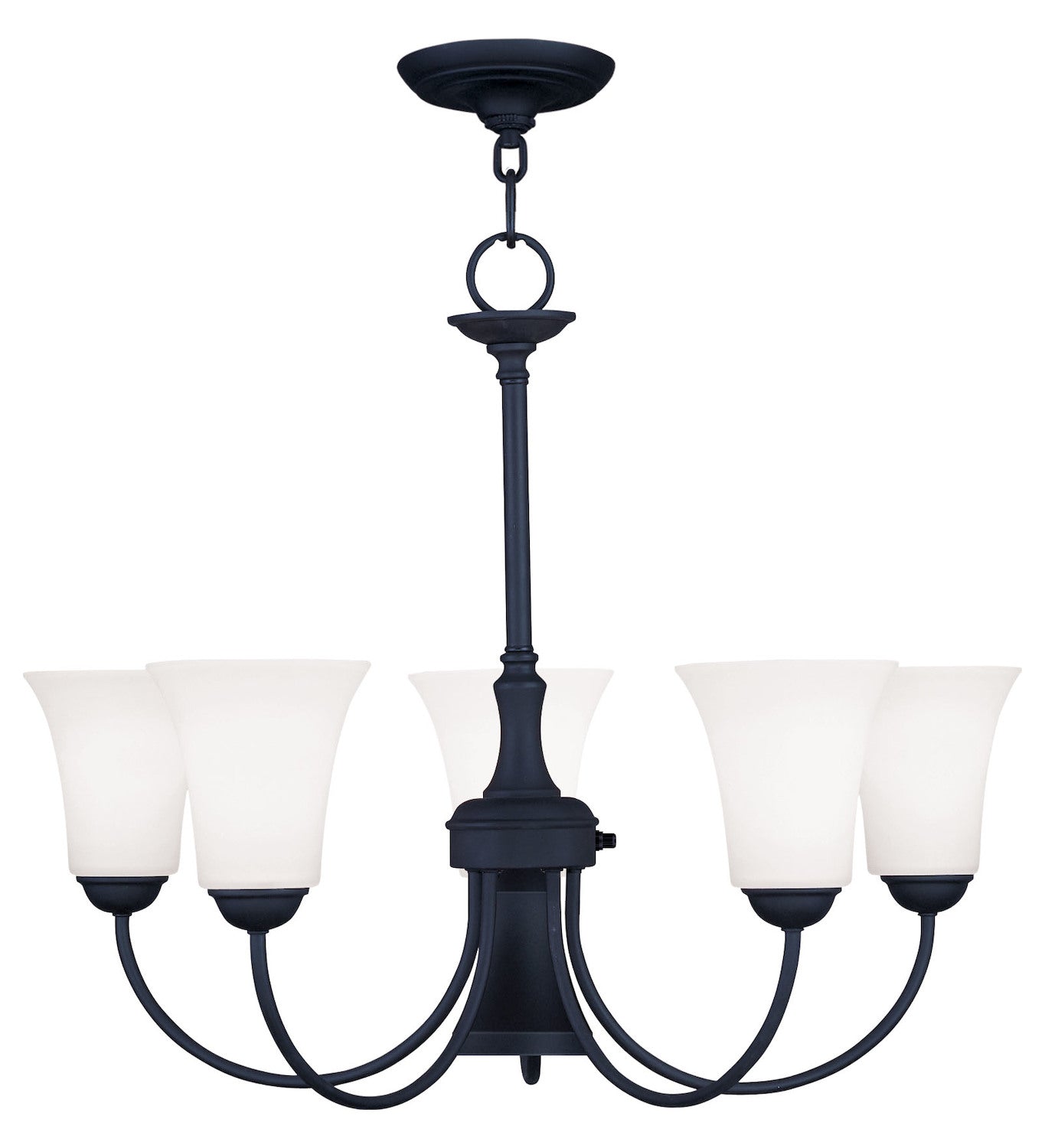 Black  21 Inch Tall Up Lighting 1 Tier Chandelier With 5 Lights by Livex Lighting