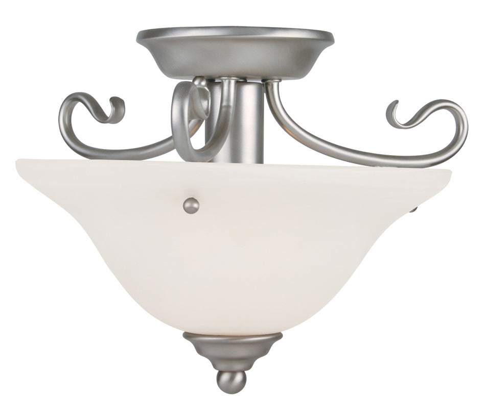 Brushed Nickel Bowl Semi-Flush Mount by Livex Lighting