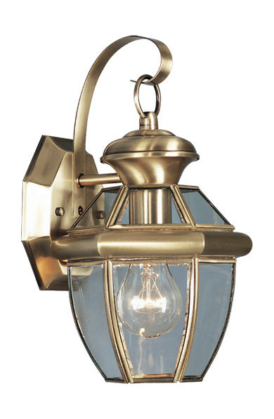 Antique Brass  1 Light Outdoor Wall Sconce by Livex Lighting