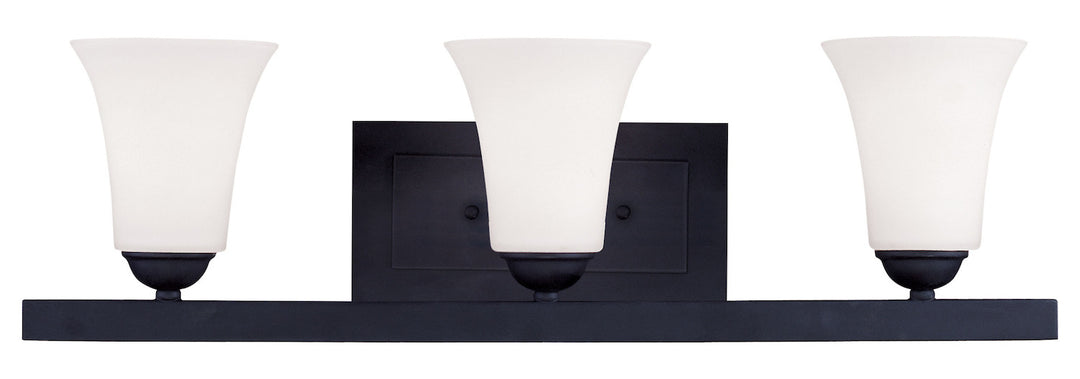 Black  Bathroom Vanity Bar With 3 Lights by Livex Lighting