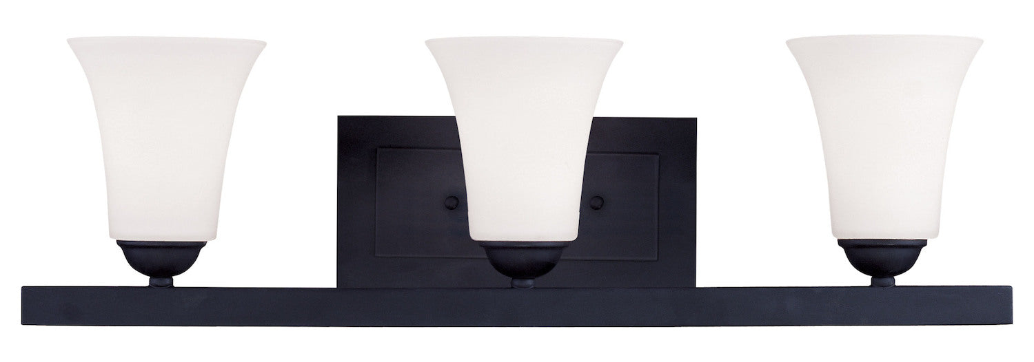 Black  Bathroom Vanity Bar With 3 Lights by Livex Lighting