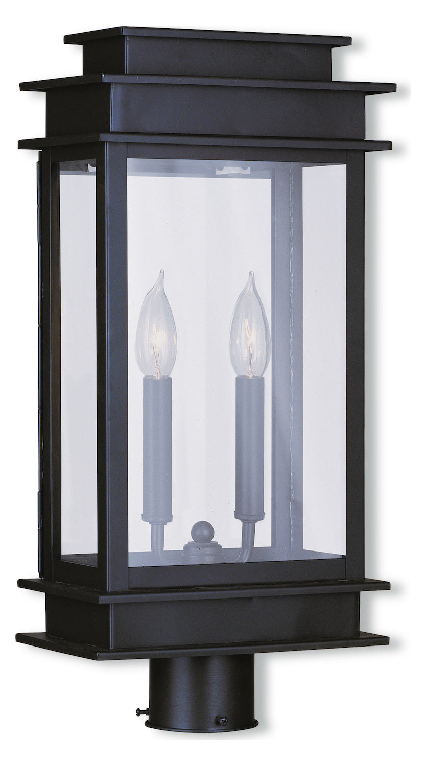 Bronze 2 Light 120 Watt 9.5in Wide Outdoor Post Light With Clear Glass by Livex Lighting