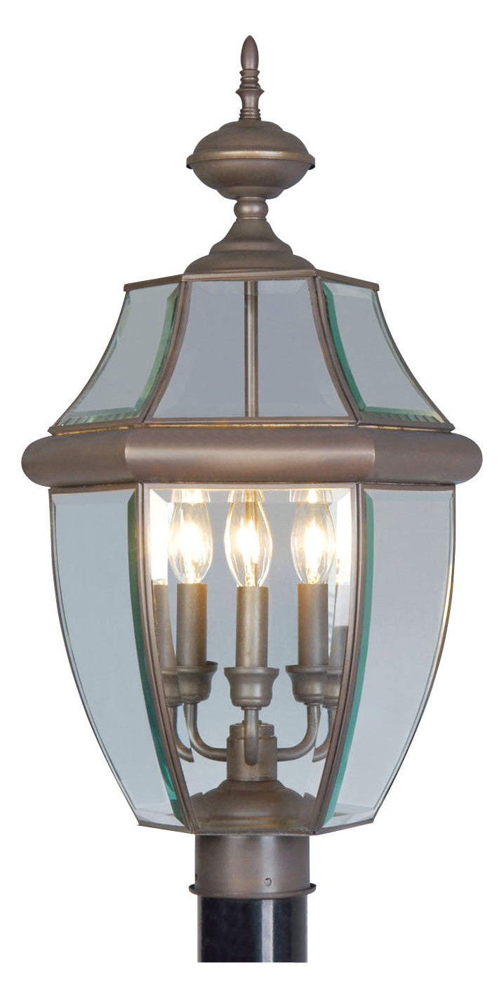 3 Light Bronze Outdoor Post Lantern by Livex Lighting
