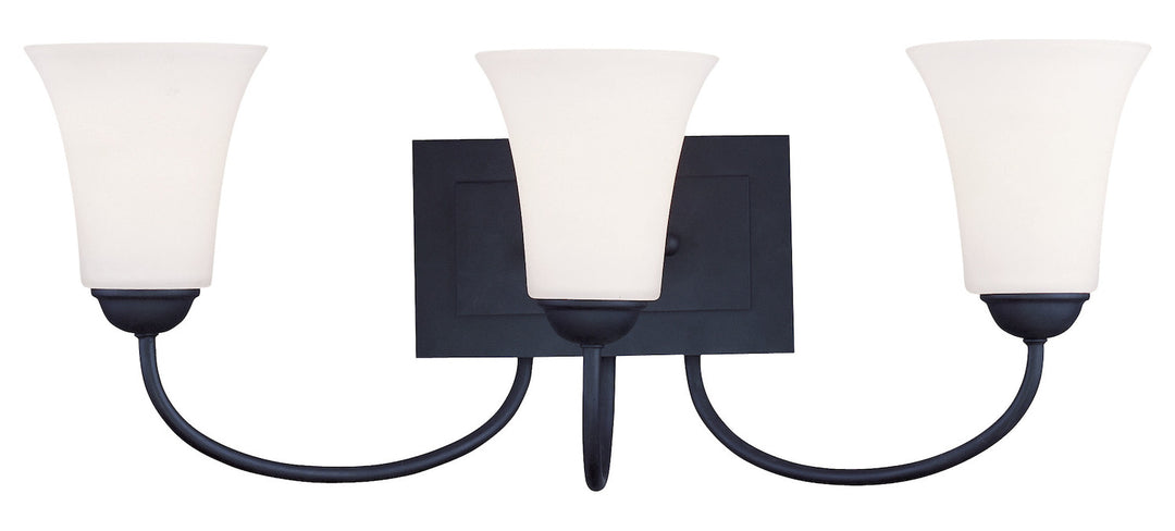 Black  Bathroom Vanity Bar With 3 Lights by Livex Lighting