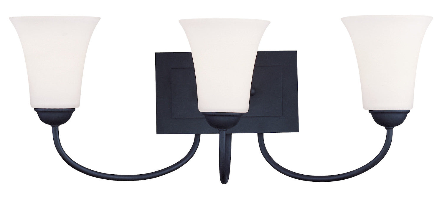 Black  Bathroom Vanity Bar With 3 Lights by Livex Lighting