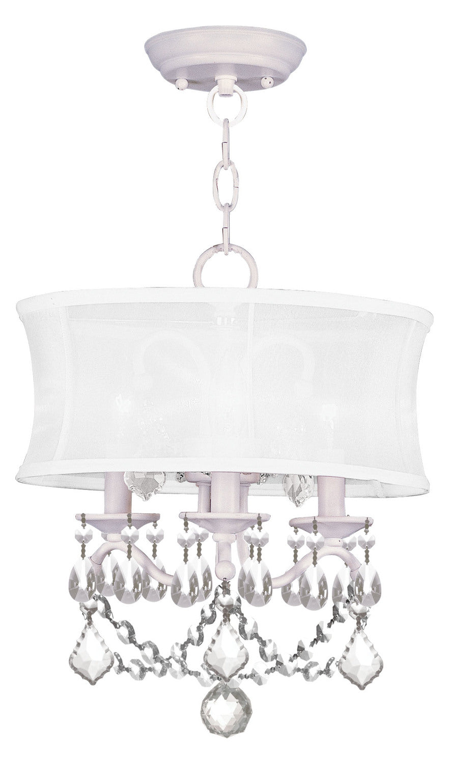 3 Light White Chain Hang/Ceiling Mount by Livex Lighting