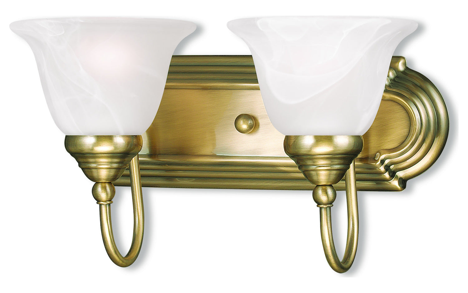 Antique Brass  2 Light Bathroom Vanity Light by Livex Lighting