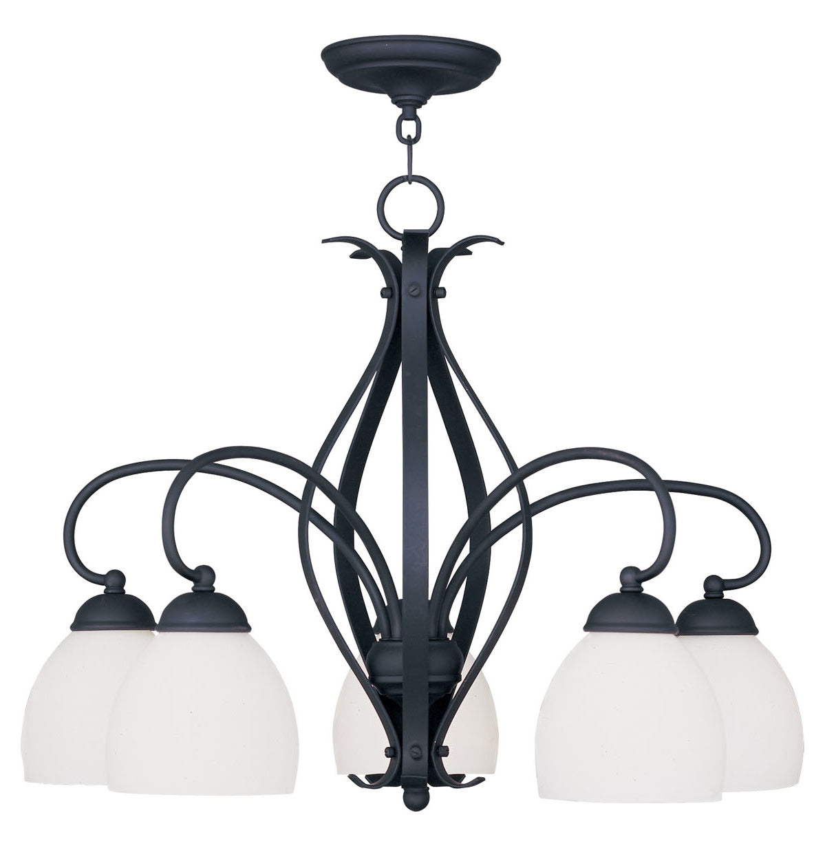 Black  Down Lighting 1 Tier Chandelier With 5 Lights by Livex Lighting