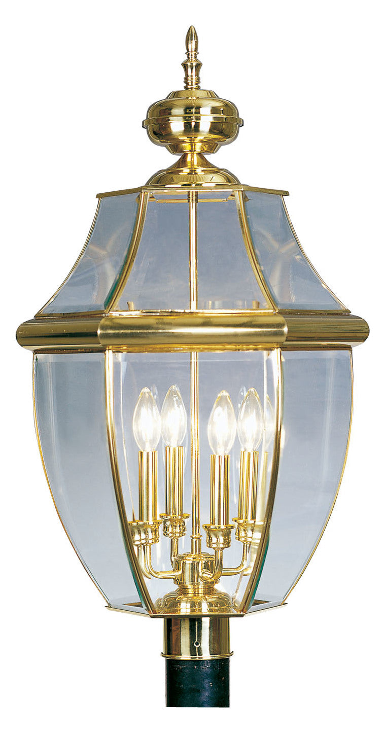 Polished Brass Post Light by Livex Lighting