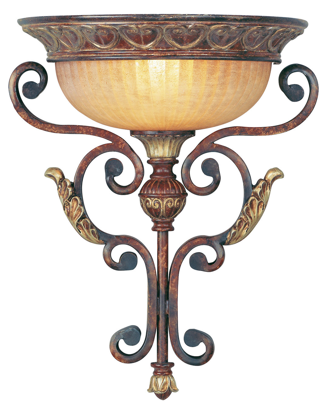 Verona Bronze With Aged Gold Leaf Accents Wall Light by Livex Lighting