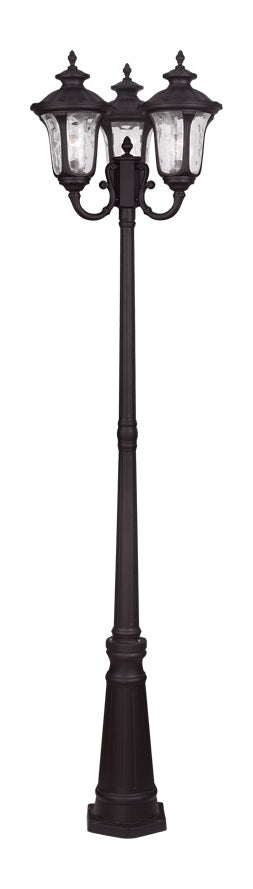 Three Light Bronze Post Light by Livex Lighting