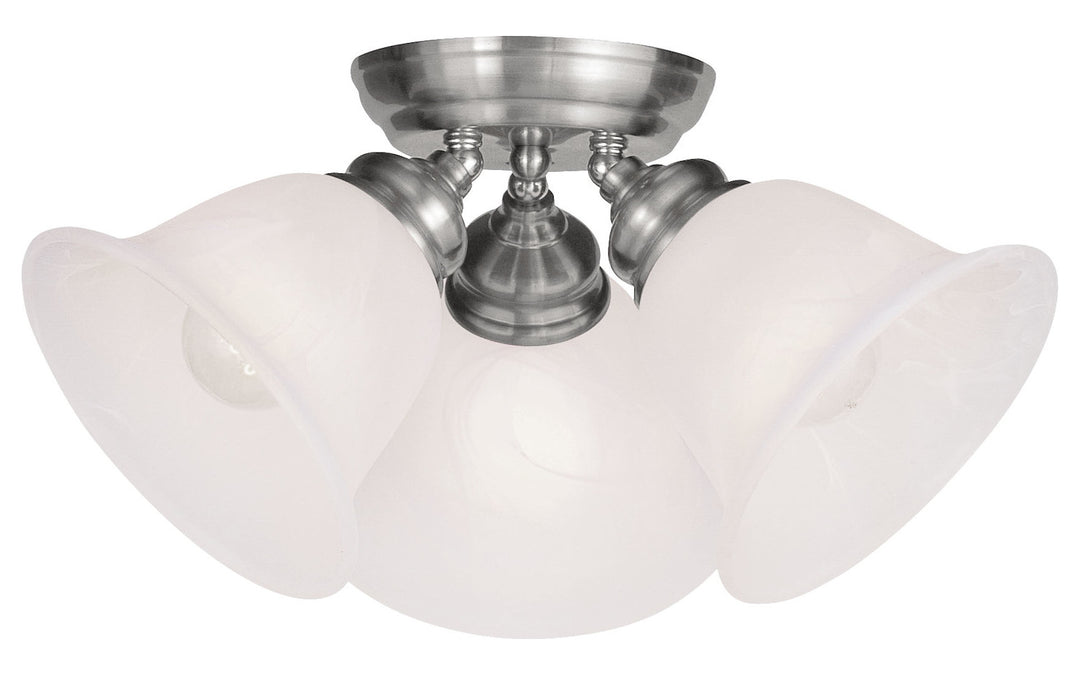 3 Light Brushed Nickel Ceiling Mount by Livex Lighting