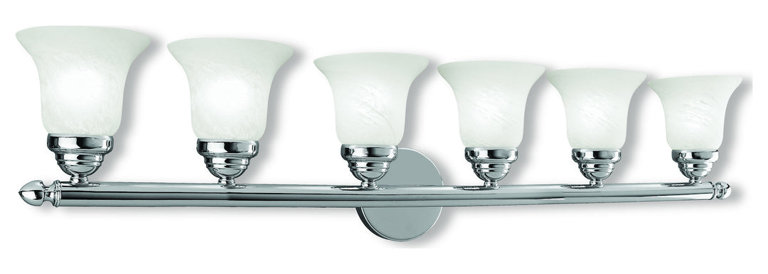 6 Light Polished Chrome Bath Light by Livex Lighting