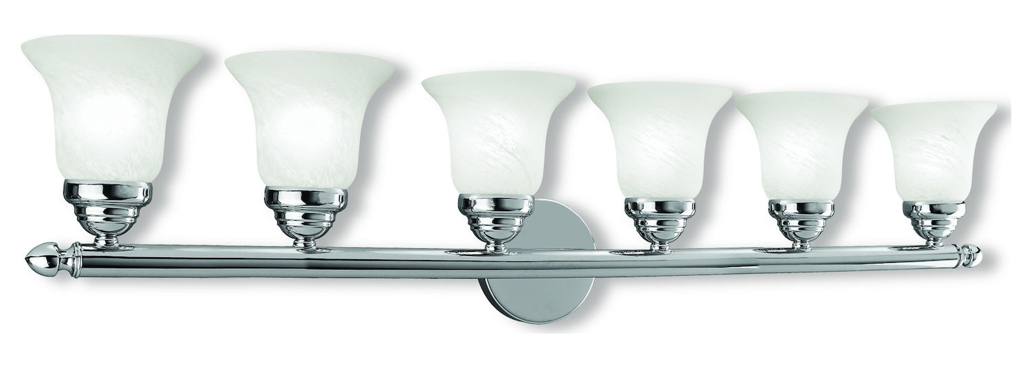 6 Light Polished Chrome Bath Light by Livex Lighting