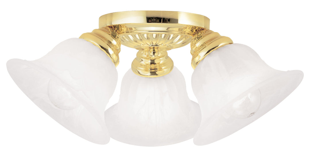 3 Light Polished Brass Ceiling Mount by Livex Lighting