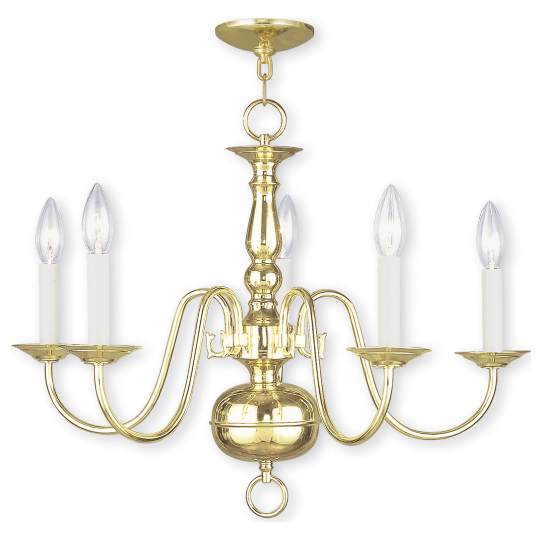 Polished Brass Up Chandelier by Livex Lighting