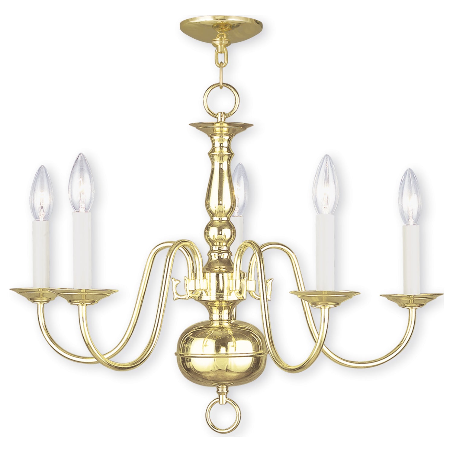 Polished Brass Up Chandelier by Livex Lighting
