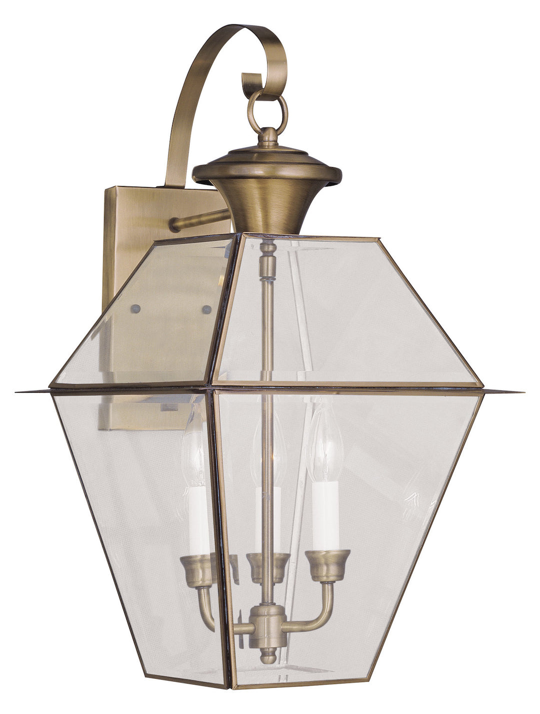 Antique Brass  3 Light Outdoor Wall Sconce by Livex Lighting