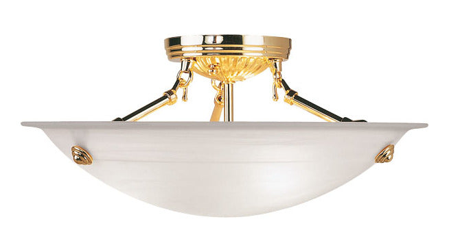 Polished Brass Bowl Semi-Flush Mount by Livex Lighting