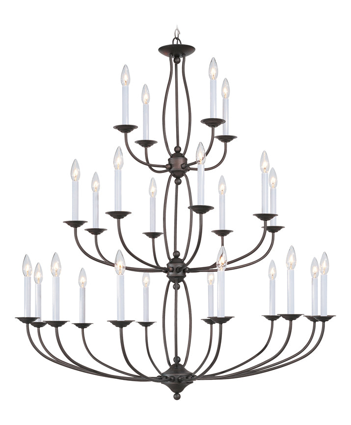 Bronze 24 Light 960W Chandelier With Candelabra Bulb Base by Livex Lighting