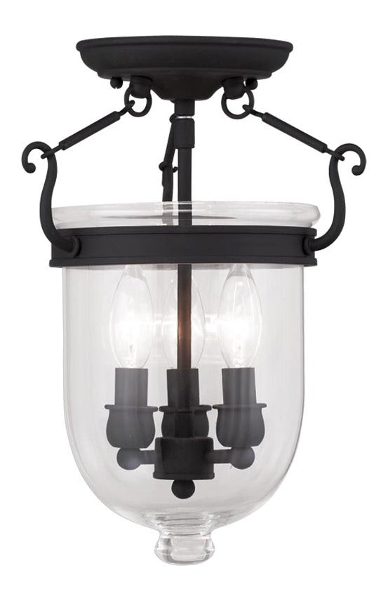 3 Light Black Ceiling Mount by Livex Lighting