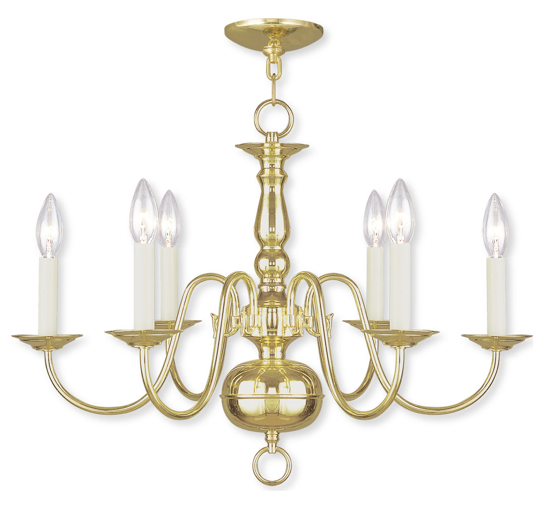 Polished Brass Up Chandelier by Livex Lighting