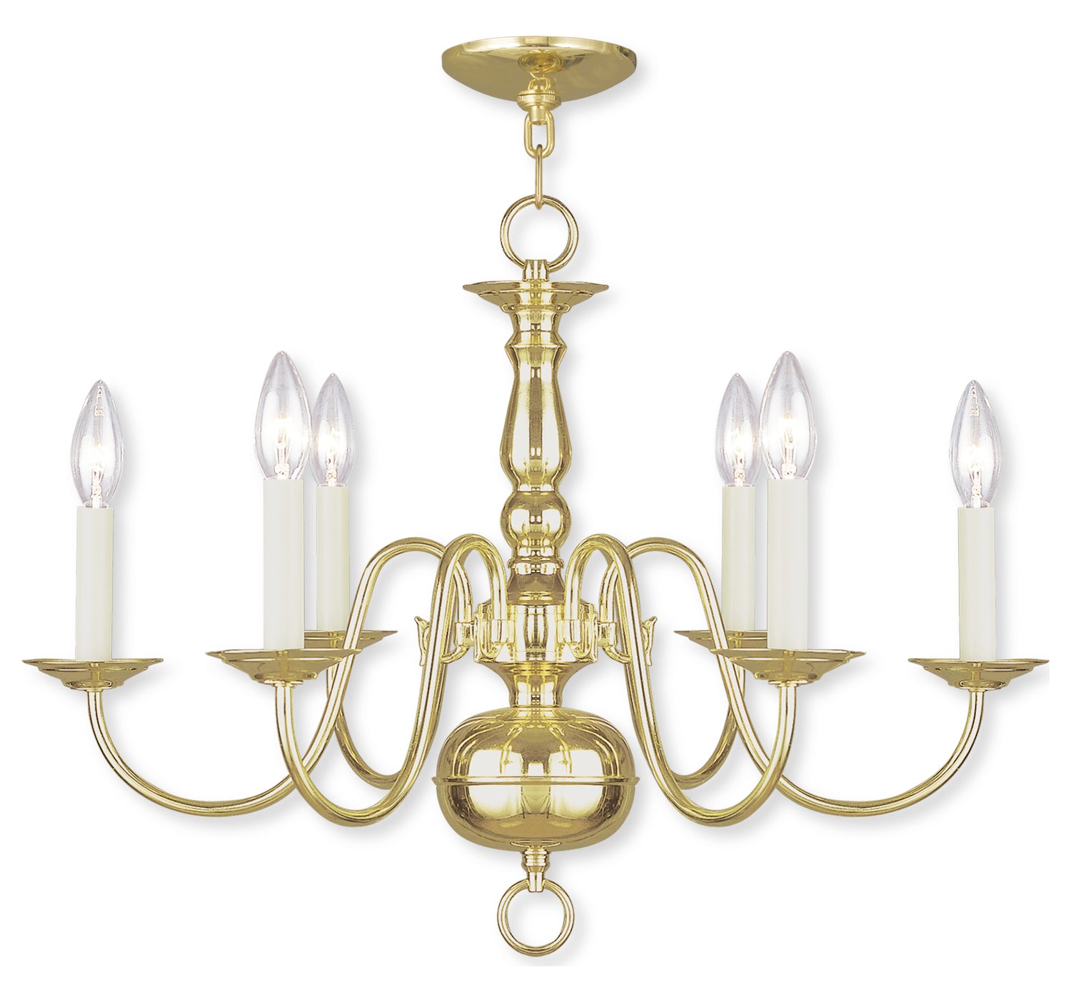 Polished Brass Up Chandelier by Livex Lighting