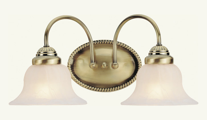 Antique Brass  Bathroom Vanity Bar With 2 Lights by Livex Lighting