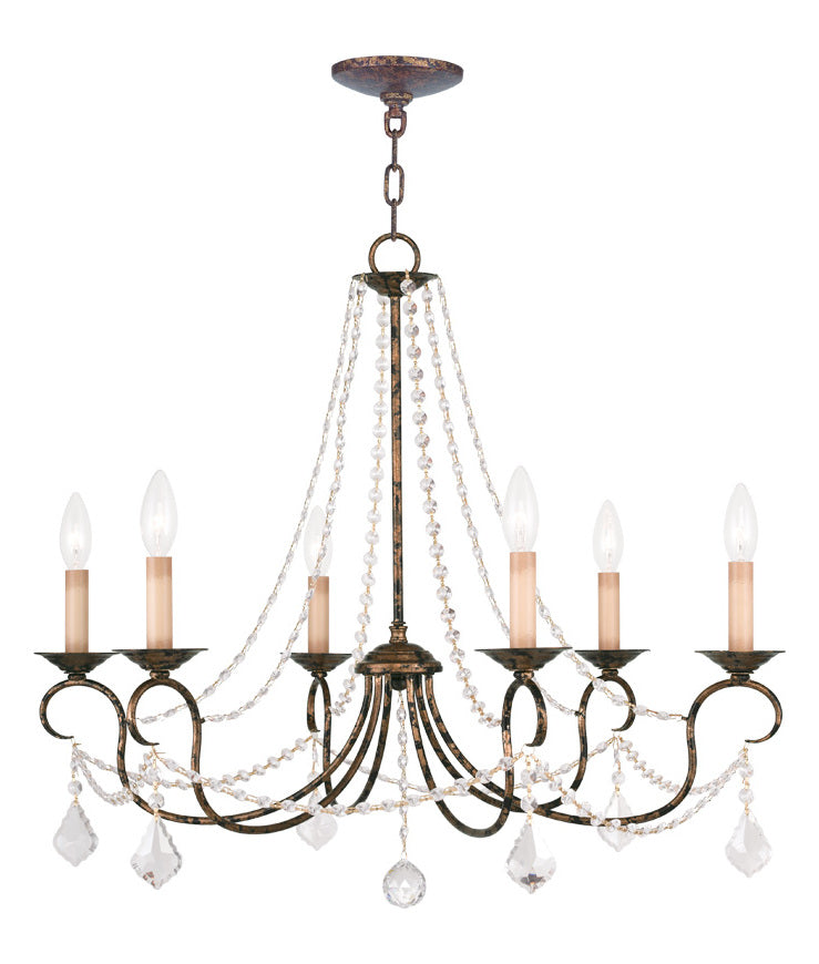 Six Light Venetian Golden Bronze Up Chandelier by Livex Lighting