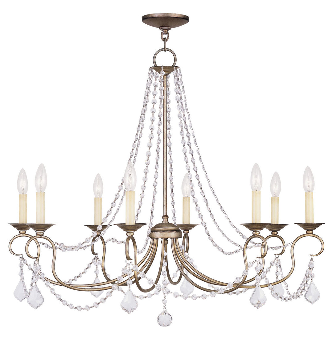 Antique Silver Leaf Up Chandelier by Livex Lighting