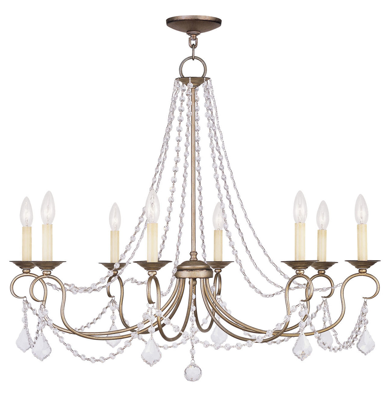 Antique Silver Leaf Up Chandelier by Livex Lighting
