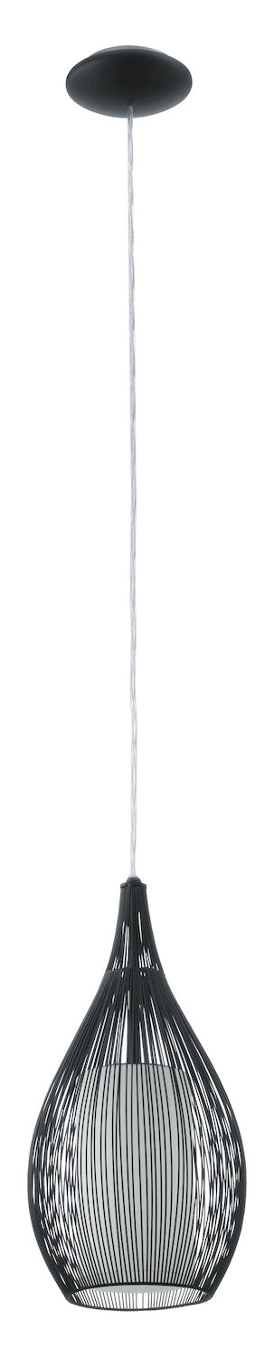 Black  1 Light Mini Pendant with Black Finish by Eglo