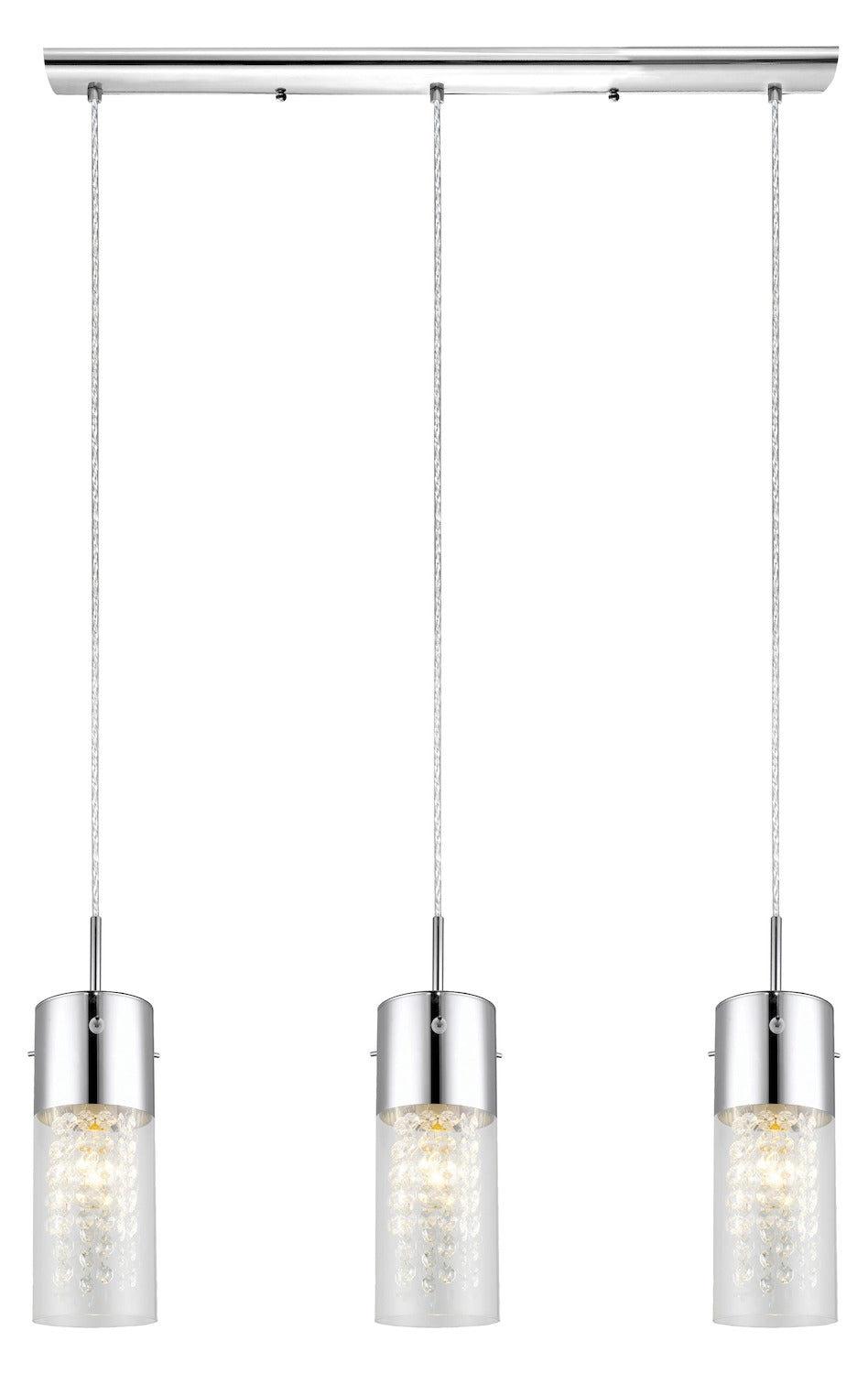 Chrome  3x60W Trestle Hanging Light in Chrome Finish by Eglo