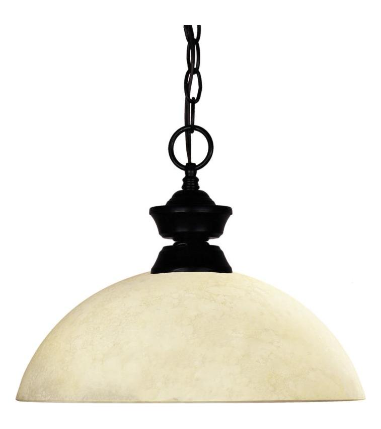 Matte Black  1 Light Pendant with Glass Shade by Z-Lite