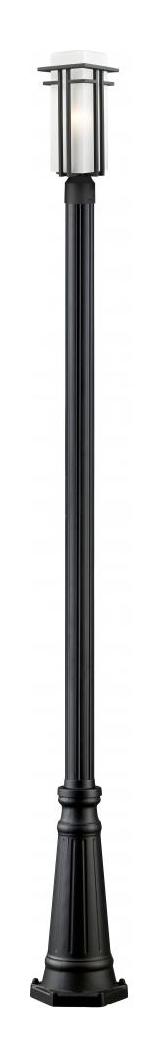 Black  1 Light Outdoor Post Light with Matte Opal Shade by Z-Lite