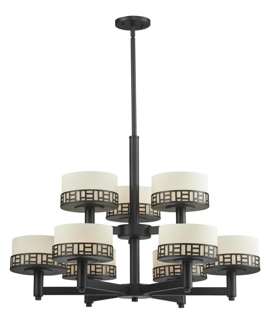 Bronze  9 Light 2 Tier Chandelier by Z-Lite