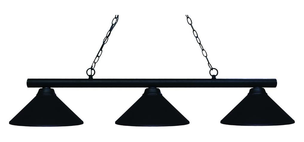 Matte Black  3 Light Chandelier with Glass Shade by Z-Lite