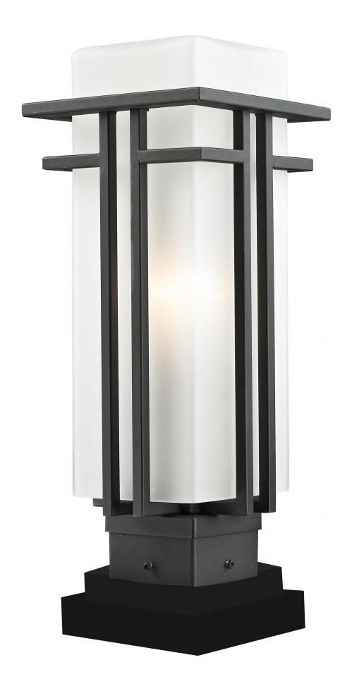 Black  1 Light Outdoor Pier Mount Light with Matte Opal Shade by Z-Lite