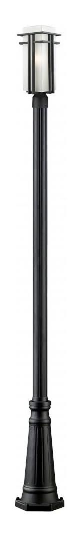 Black  1 Light Outdoor Post Light with Matte Opal Shade by Z-Lite