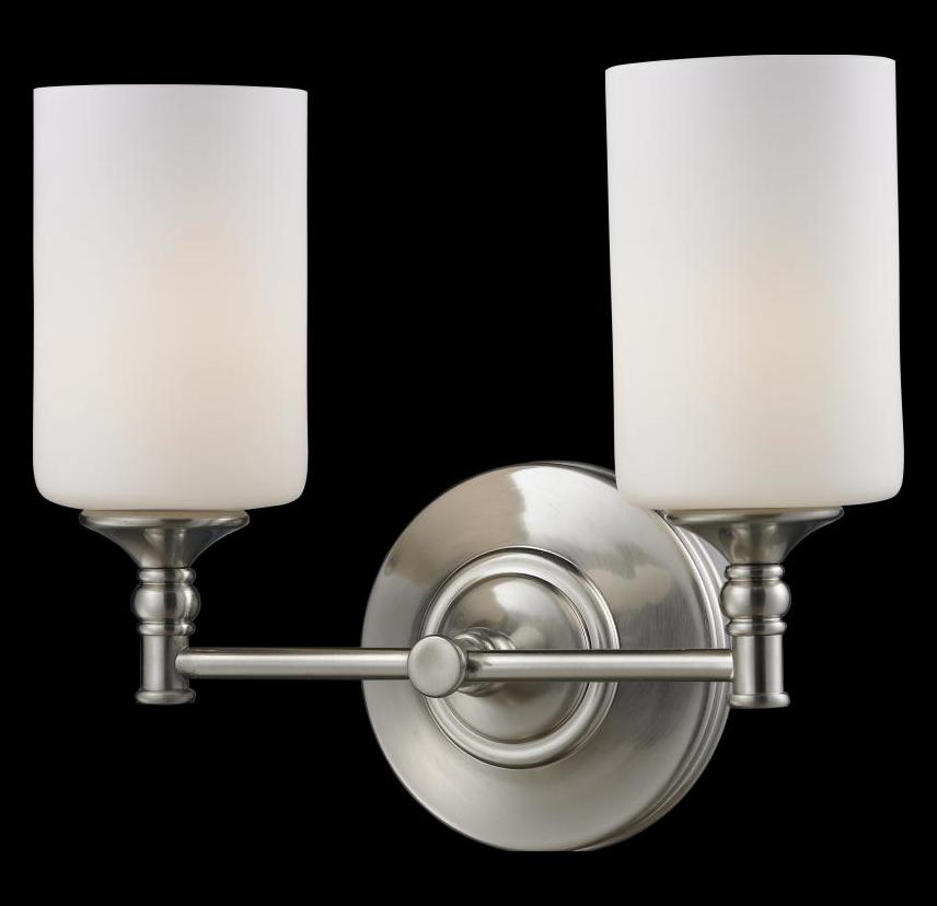 Two Light Satin Nickel Matte Opal Glass Vanity by Z-Lite